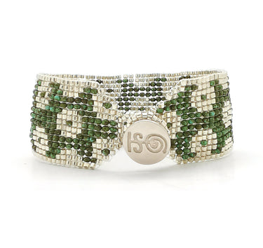 Brazalete Telar Plata Medio Rondanas Turquesa T